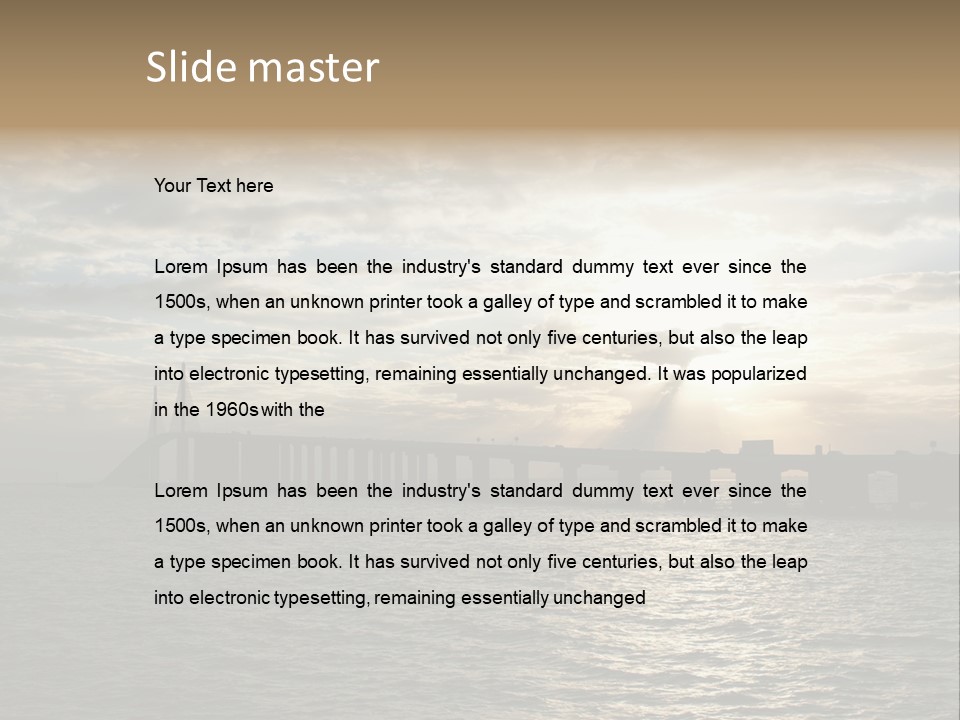 Water Clouds Bridge PowerPoint Template