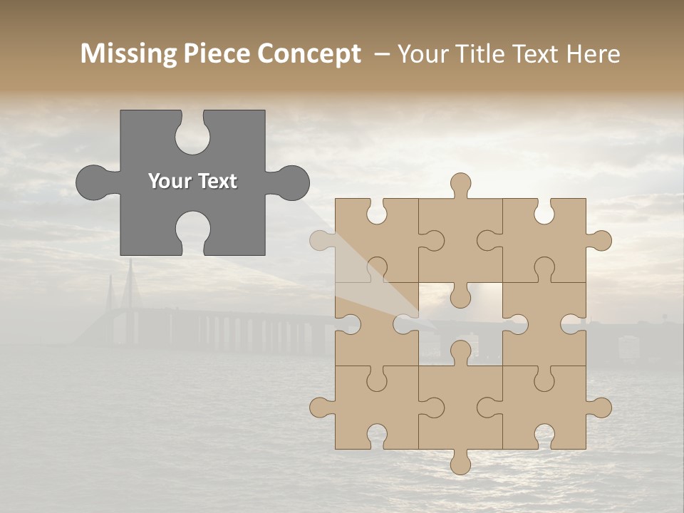 Water Clouds Bridge PowerPoint Template