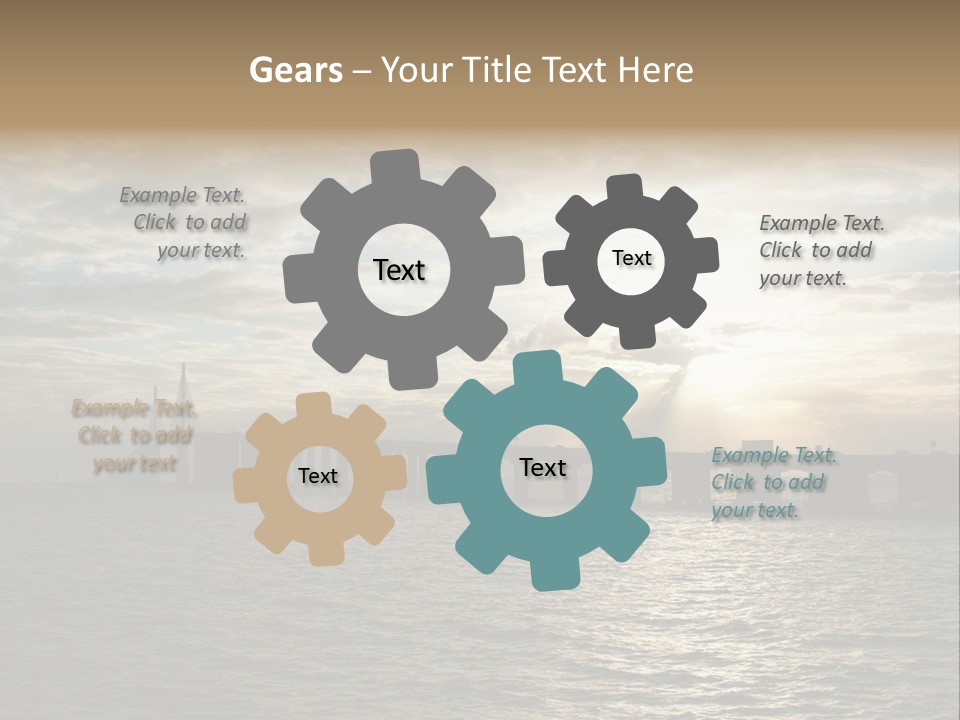 Water Clouds Bridge PowerPoint Template