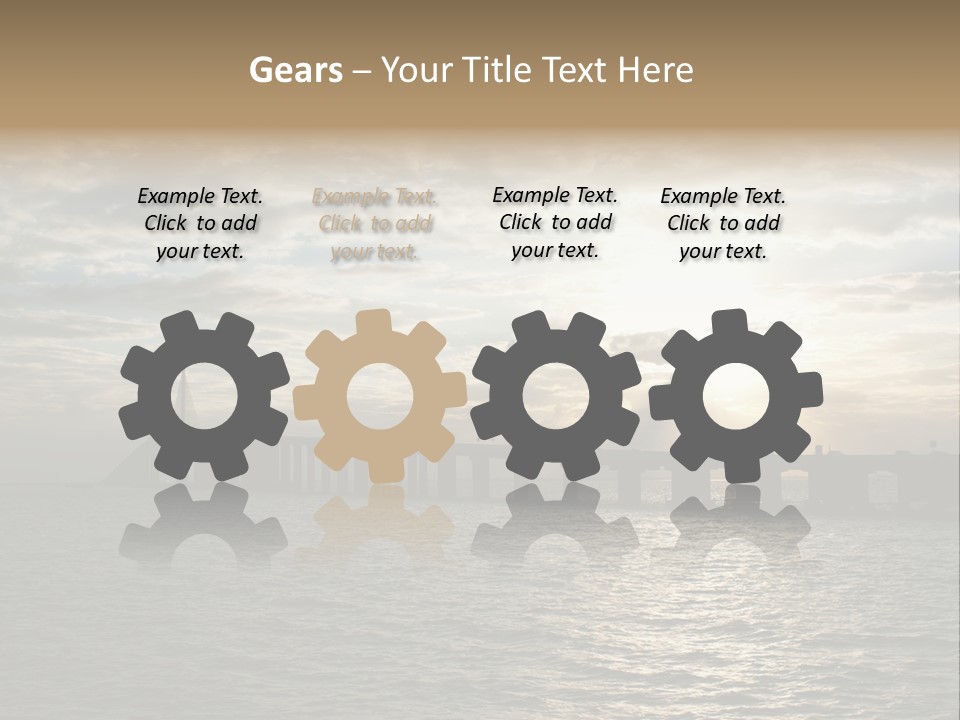 Water Clouds Bridge PowerPoint Template