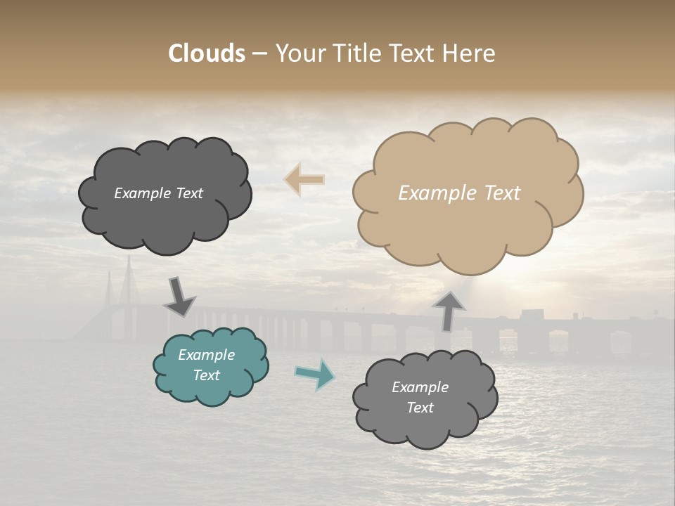 Water Clouds Bridge PowerPoint Template