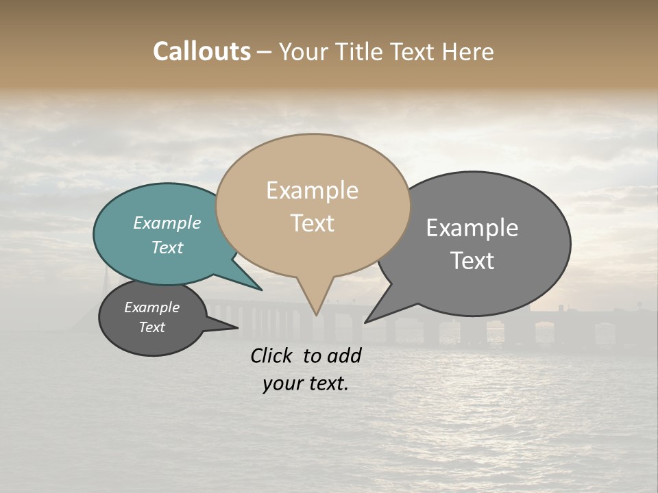 Water Clouds Bridge PowerPoint Template