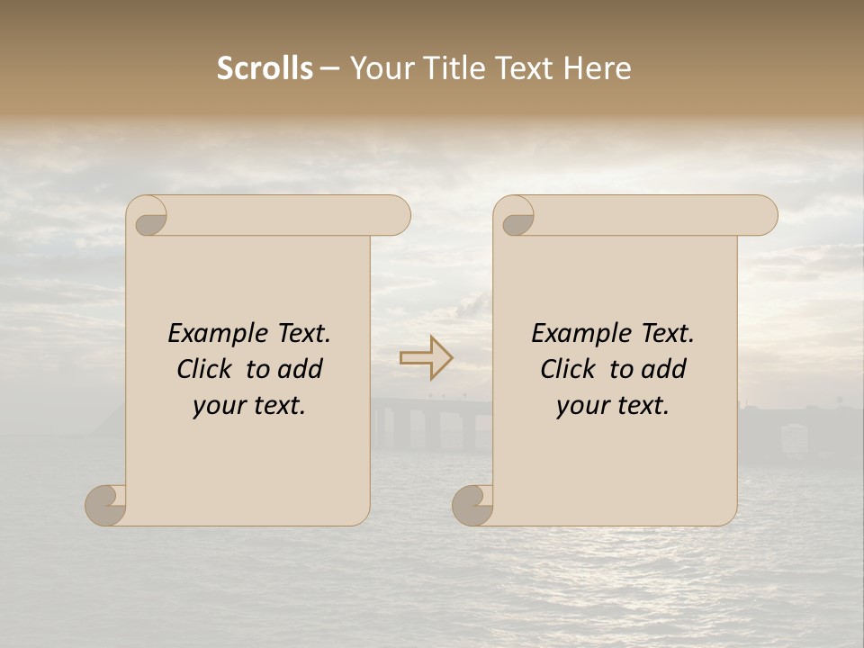 Water Clouds Bridge PowerPoint Template