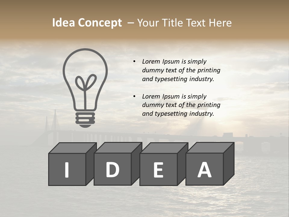 Water Clouds Bridge PowerPoint Template