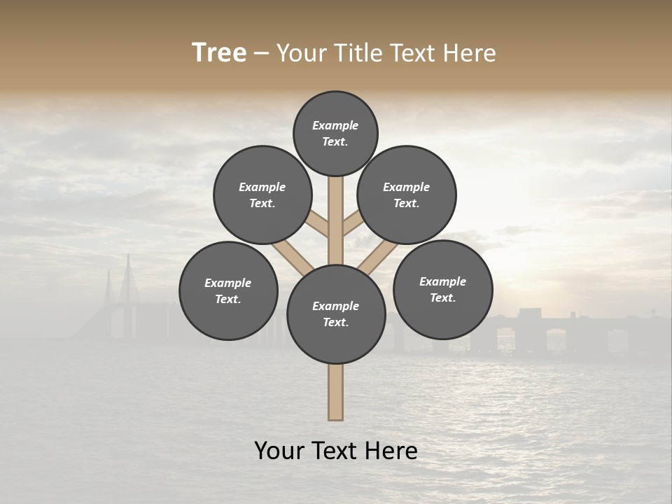 Water Clouds Bridge PowerPoint Template