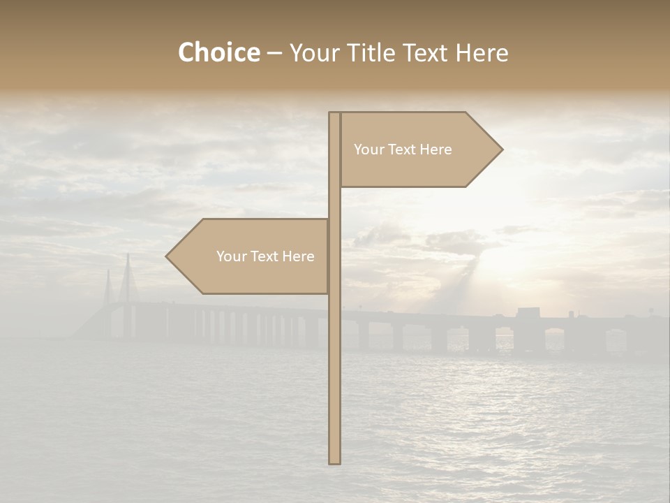 Water Clouds Bridge PowerPoint Template