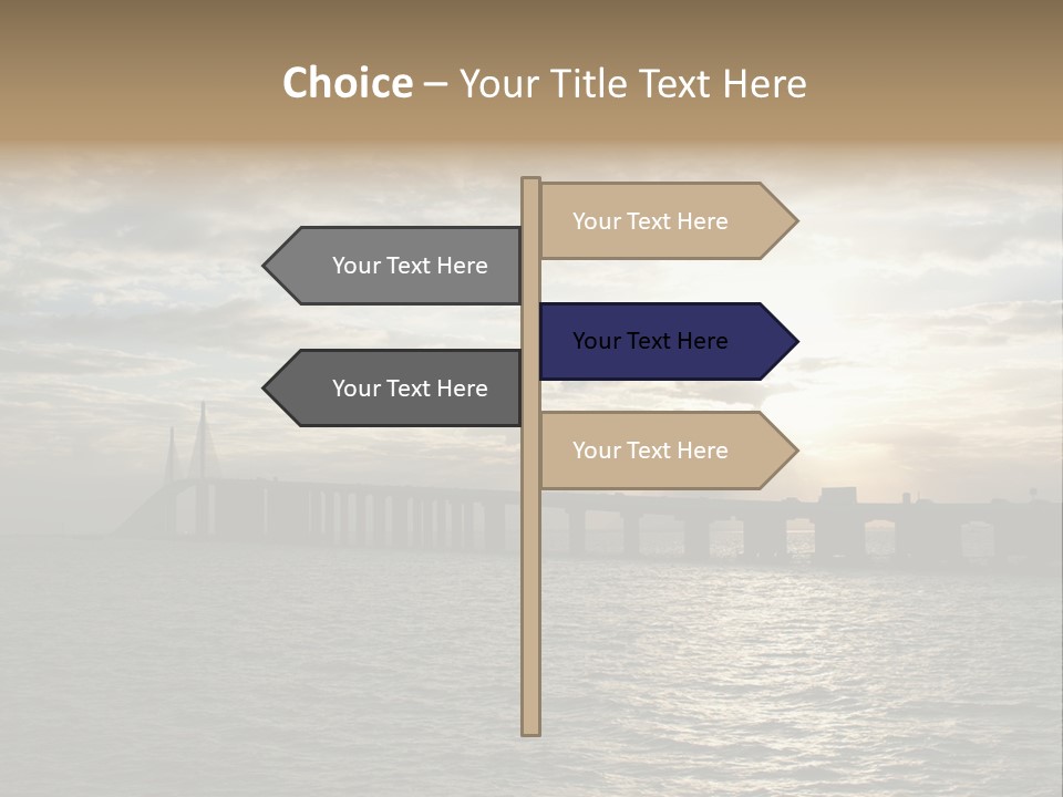 Water Clouds Bridge PowerPoint Template