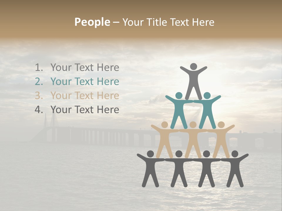 Water Clouds Bridge PowerPoint Template