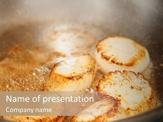 Oil Scallop Food PowerPoint Template