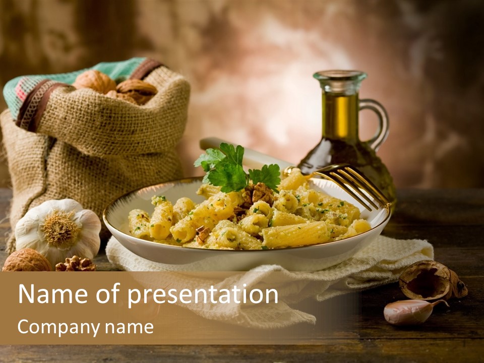 Vegetarian Traditional Cuisine Garlic PowerPoint Template