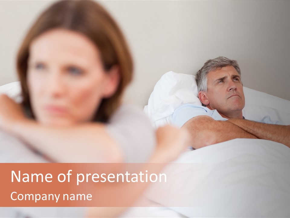 Couple Sadness Woman PowerPoint Template