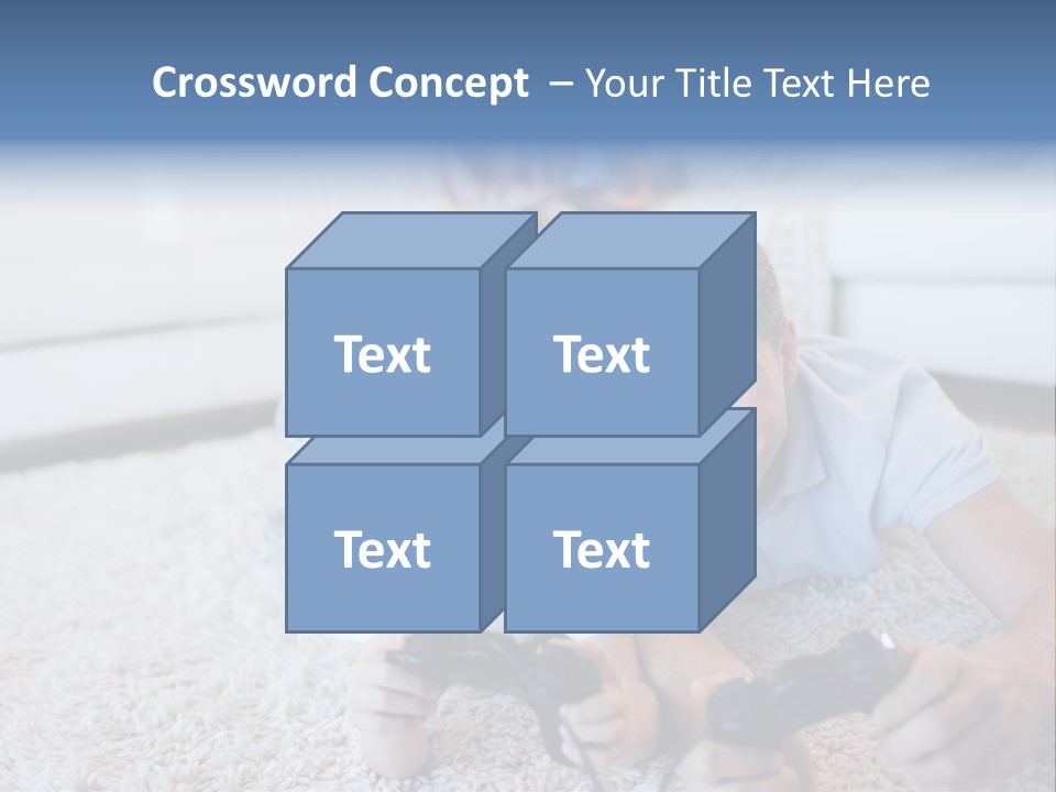 Boy Videogame Sitting PowerPoint Template