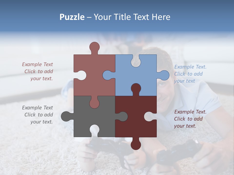 Boy Videogame Sitting PowerPoint Template