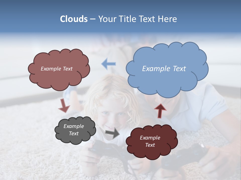 Boy Videogame Sitting PowerPoint Template