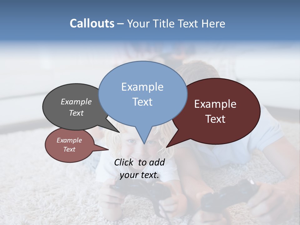 Boy Videogame Sitting PowerPoint Template