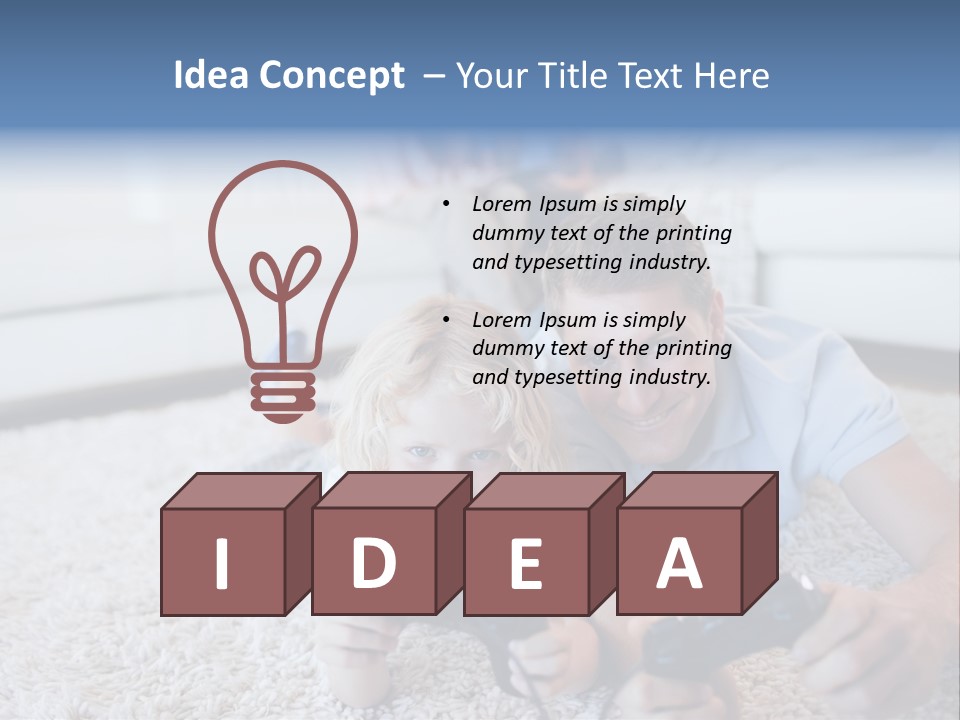 Boy Videogame Sitting PowerPoint Template