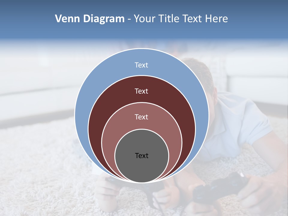 Boy Videogame Sitting PowerPoint Template