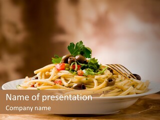 Food Table Wood Vegetarian PowerPoint Template