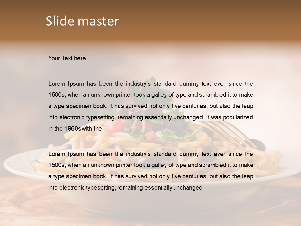 Food Table Wood Vegetarian PowerPoint Template