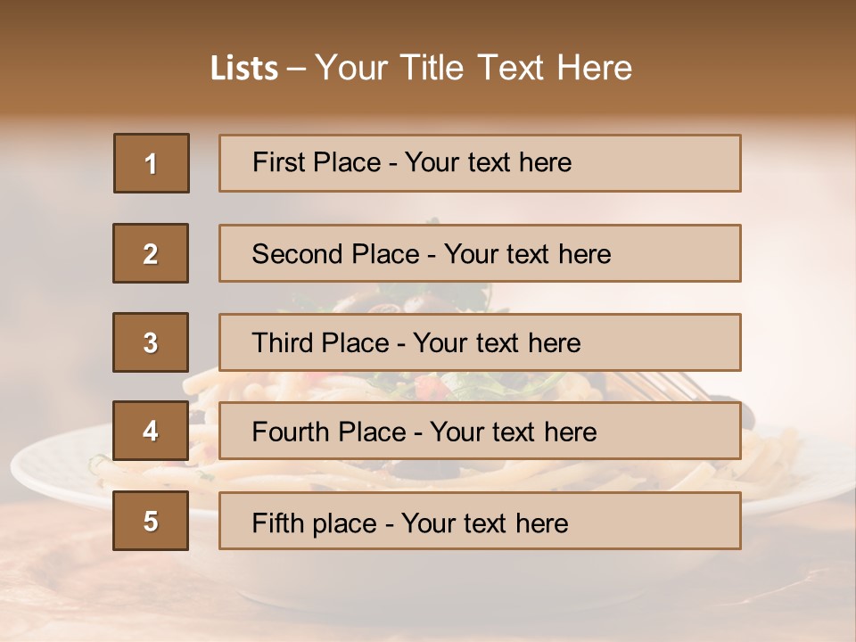 Food Table Wood Vegetarian PowerPoint Template