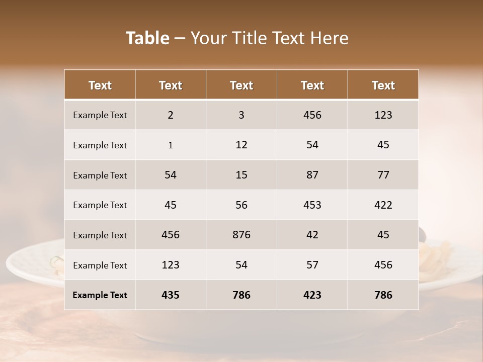 Food Table Wood Vegetarian PowerPoint Template