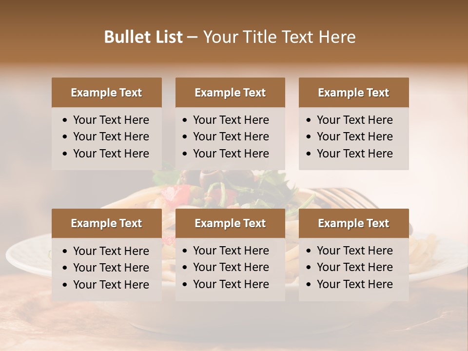 Food Table Wood Vegetarian PowerPoint Template
