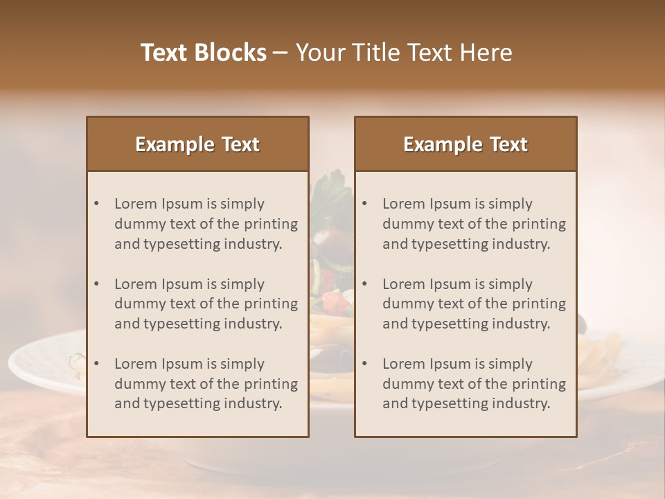 Food Table Wood Vegetarian PowerPoint Template