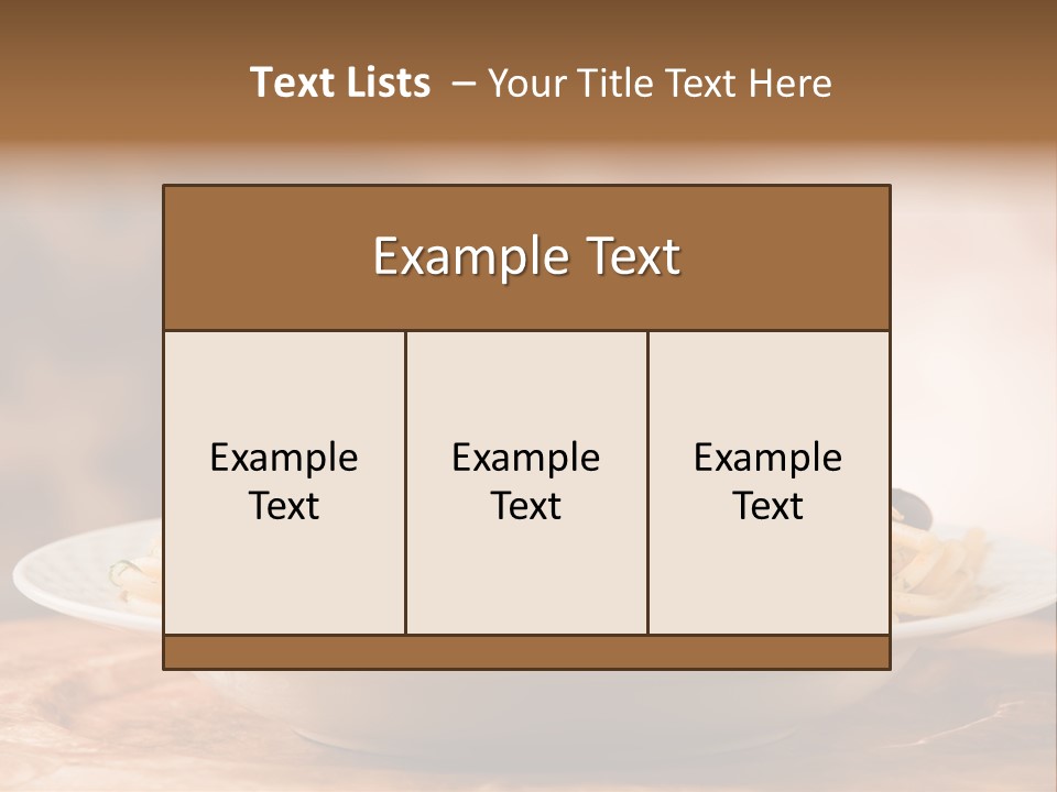 Food Table Wood Vegetarian PowerPoint Template