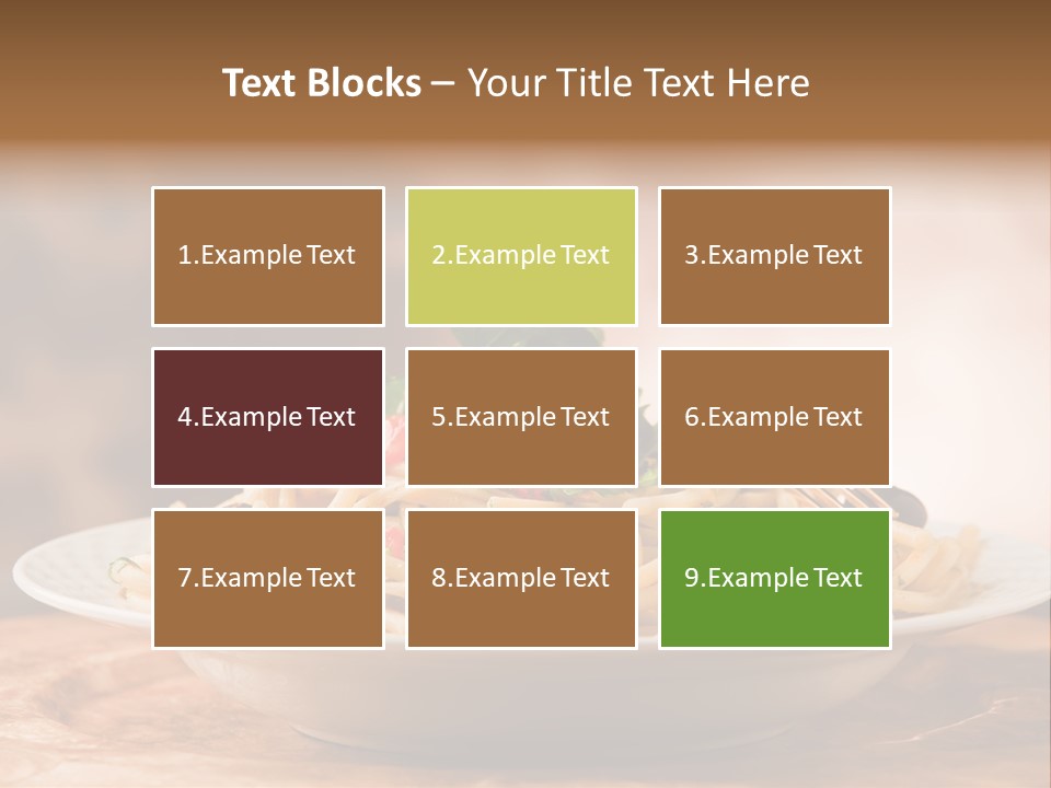 Food Table Wood Vegetarian PowerPoint Template