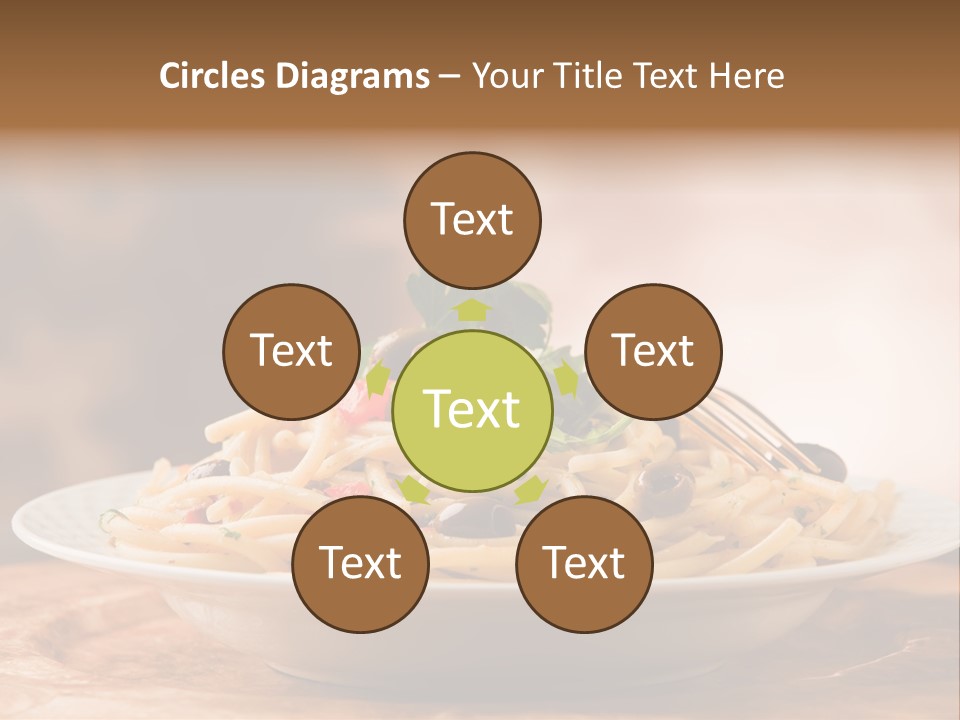 Food Table Wood Vegetarian PowerPoint Template