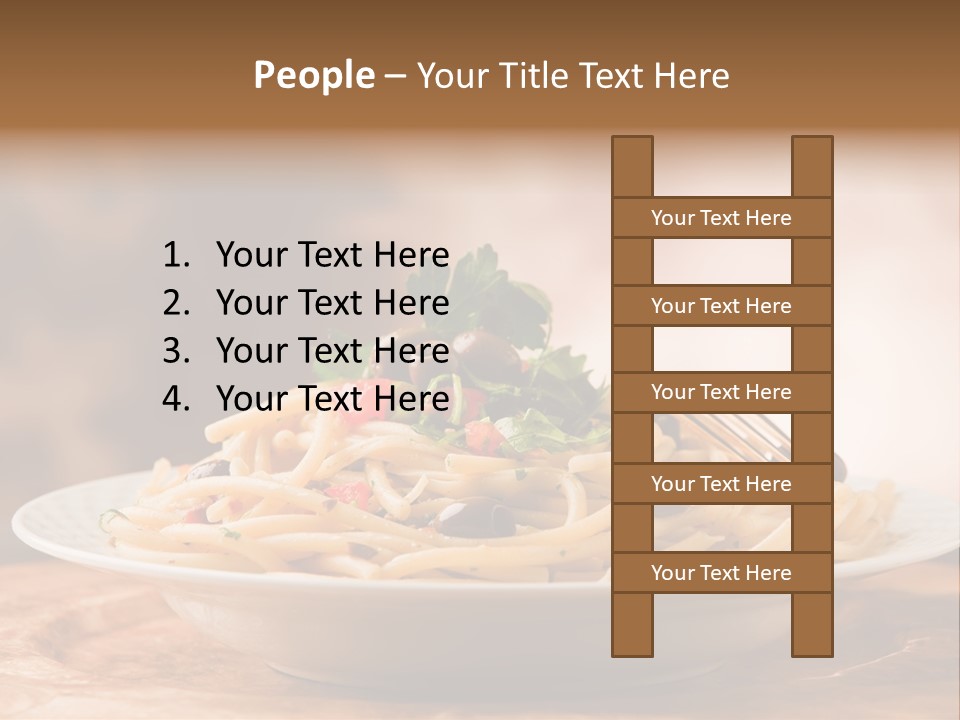 Food Table Wood Vegetarian PowerPoint Template