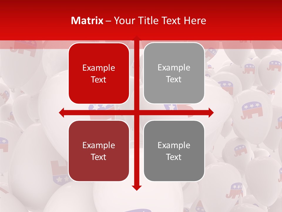 A Group Of Balloons With Republican Symbols On Them PowerPoint Template