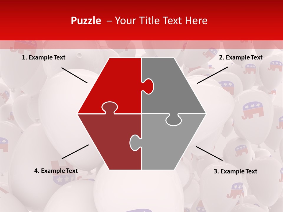 A Group Of Balloons With Republican Symbols On Them PowerPoint Template