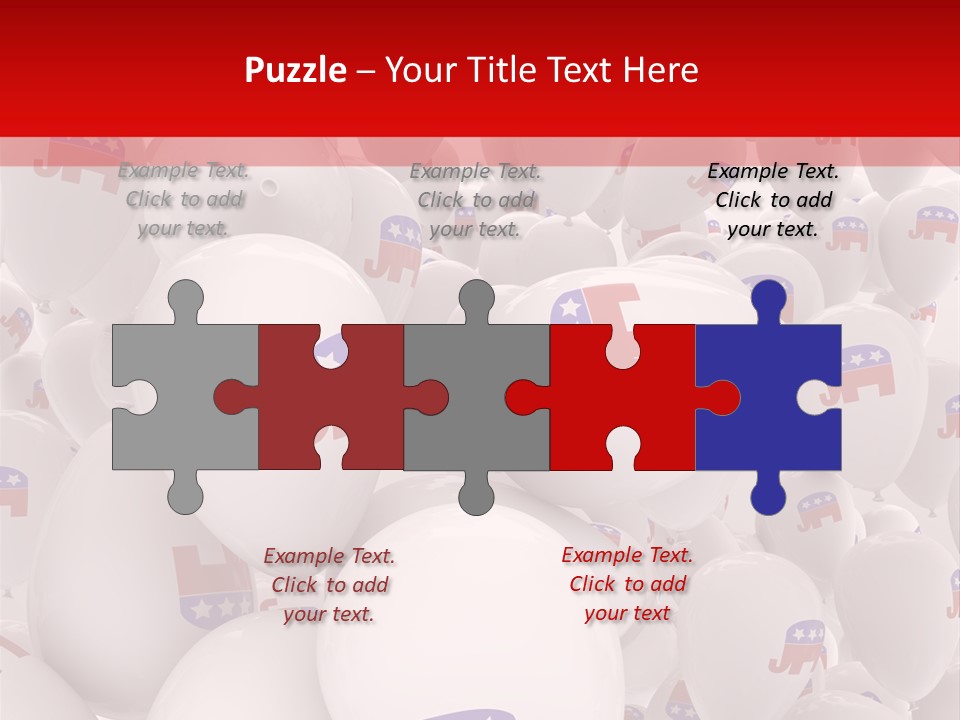 A Group Of Balloons With Republican Symbols On Them PowerPoint Template