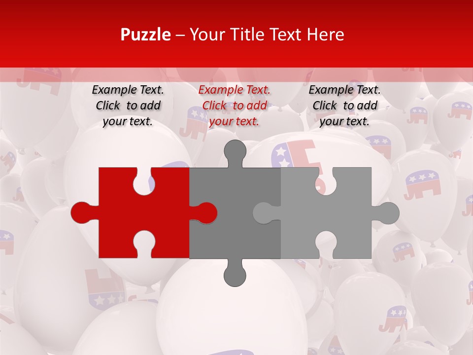 A Group Of Balloons With Republican Symbols On Them PowerPoint Template