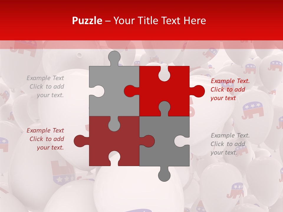 A Group Of Balloons With Republican Symbols On Them PowerPoint Template