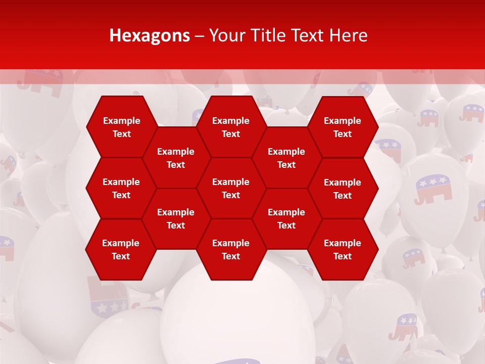 A Group Of Balloons With Republican Symbols On Them PowerPoint Template