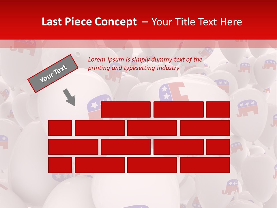 A Group Of Balloons With Republican Symbols On Them PowerPoint Template