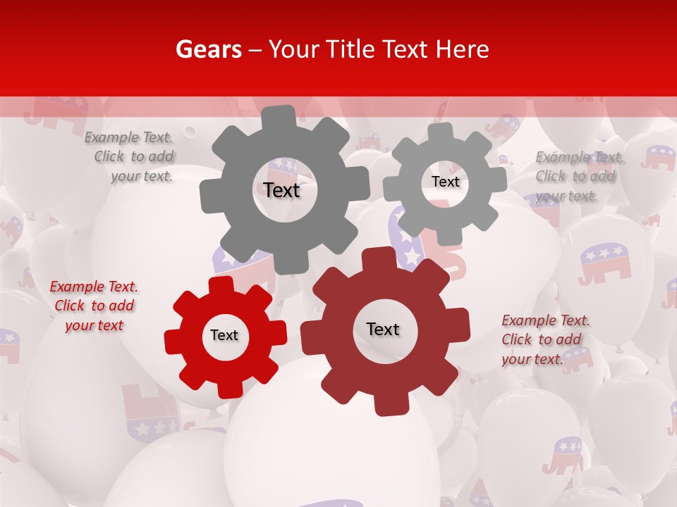 A Group Of Balloons With Republican Symbols On Them PowerPoint Template