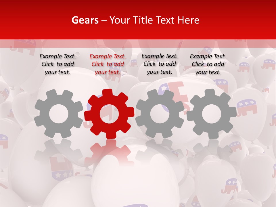 A Group Of Balloons With Republican Symbols On Them PowerPoint Template