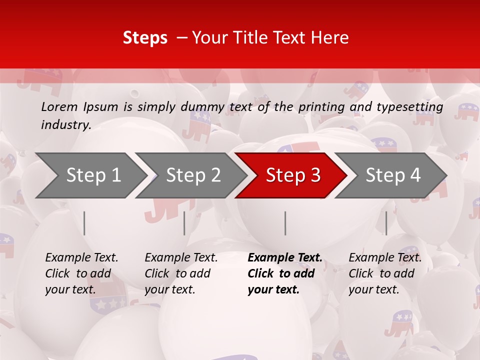 A Group Of Balloons With Republican Symbols On Them PowerPoint Template