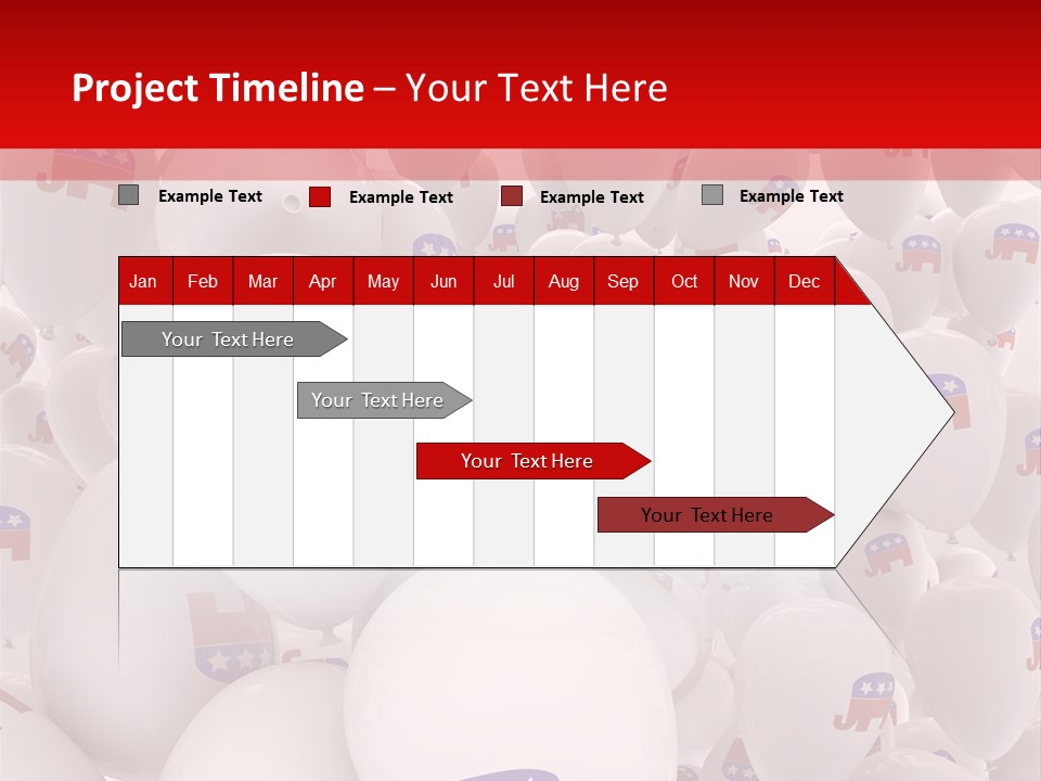 A Group Of Balloons With Republican Symbols On Them PowerPoint Template