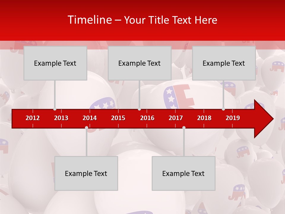A Group Of Balloons With Republican Symbols On Them PowerPoint Template