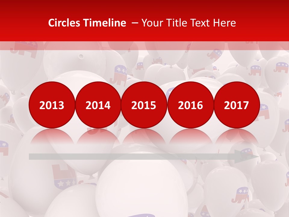 A Group Of Balloons With Republican Symbols On Them PowerPoint Template