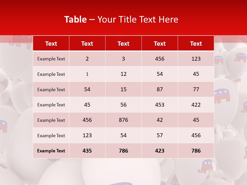 A Group Of Balloons With Republican Symbols On Them PowerPoint Template