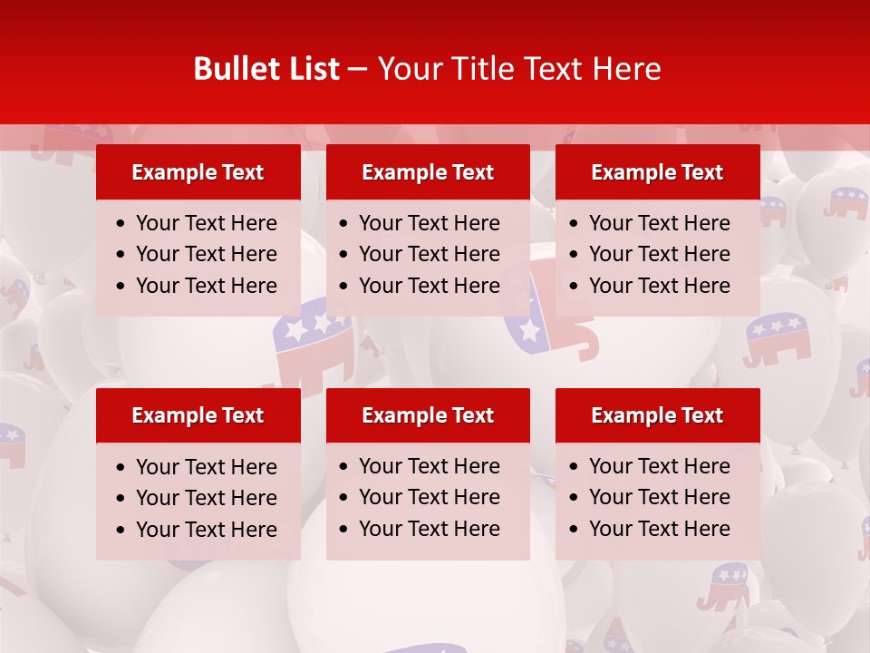 A Group Of Balloons With Republican Symbols On Them PowerPoint Template