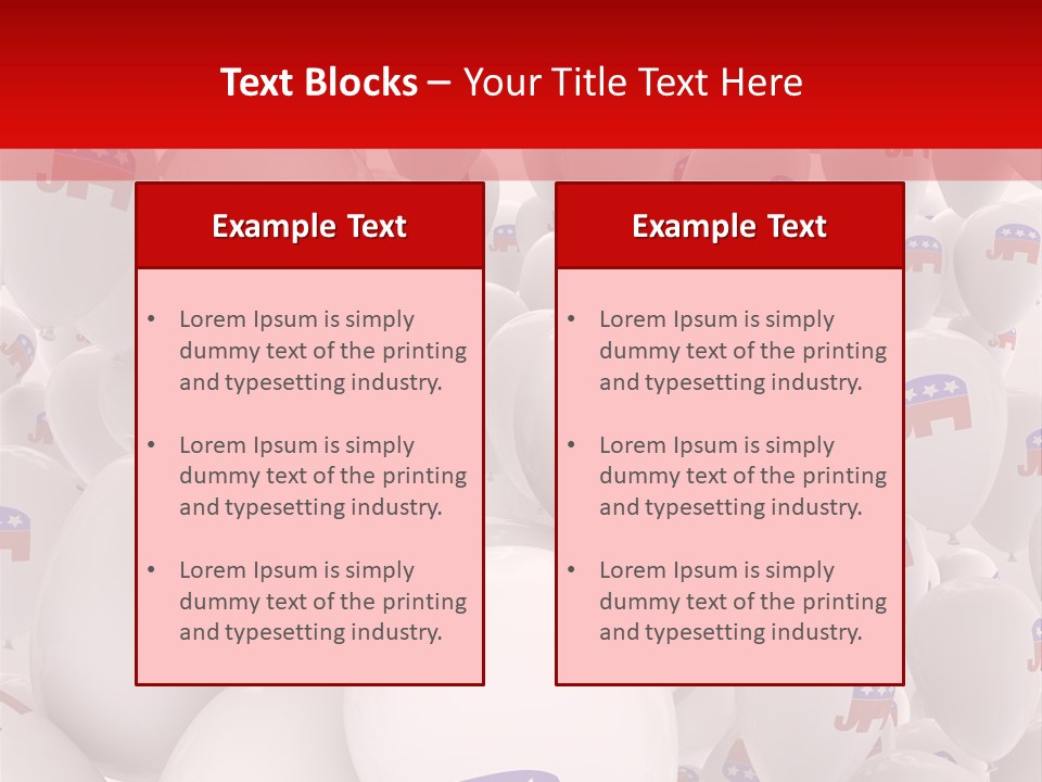A Group Of Balloons With Republican Symbols On Them PowerPoint Template