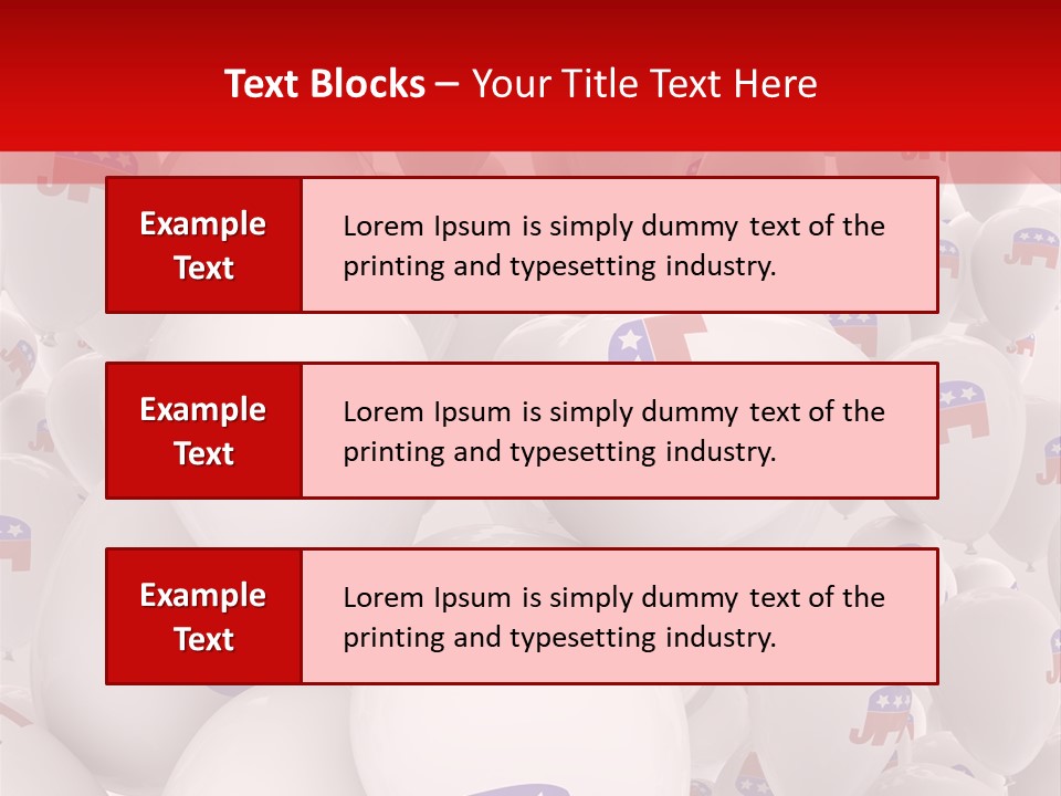 A Group Of Balloons With Republican Symbols On Them PowerPoint Template