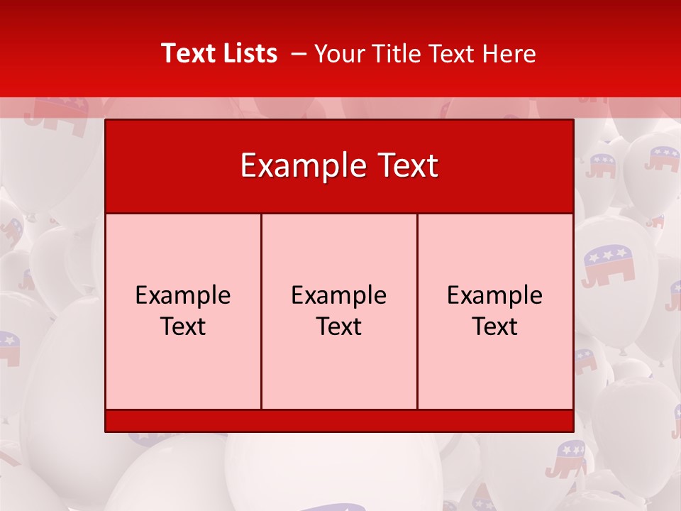 A Group Of Balloons With Republican Symbols On Them PowerPoint Template