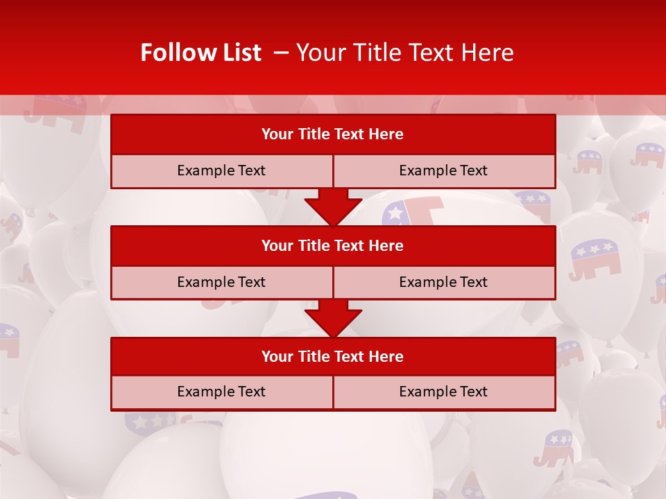 A Group Of Balloons With Republican Symbols On Them PowerPoint Template